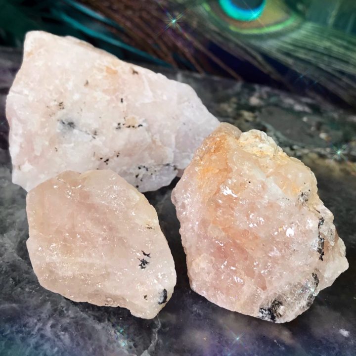 Natural Morganite with Black Tourmaline