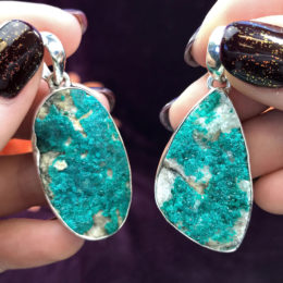 Druzy Dioptase Pendant