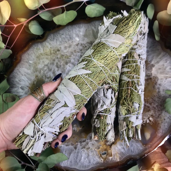 Large Cedar and White Sage Smudge Bundles