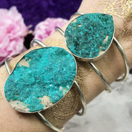 Dioptase Druzy Adjustable Bracelets