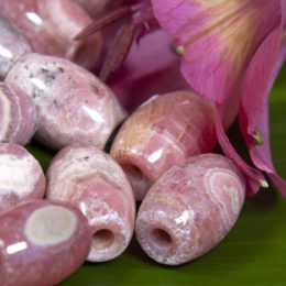 Rhodochrosite Barrel Beads