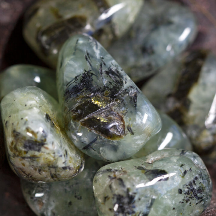 Tumbled Prehnite With Epidote