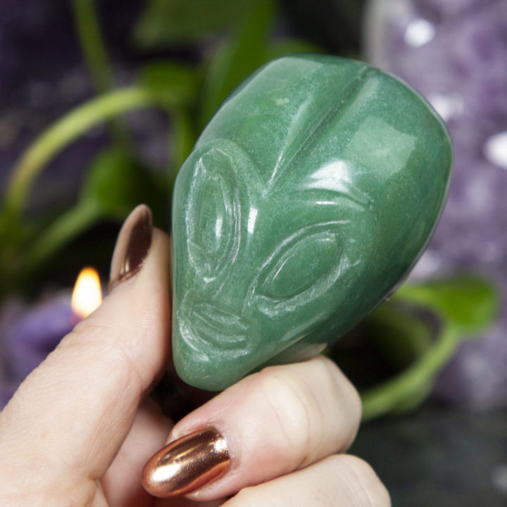 Green Aventurine Alien Skulls