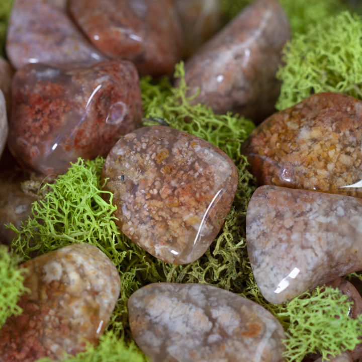 Tumbled Pink Moss Agate