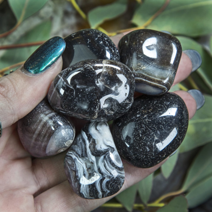 Large Tumbled Black Agate