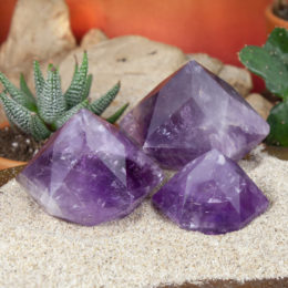 Faceted Hexagonal Amethyst Pyramid