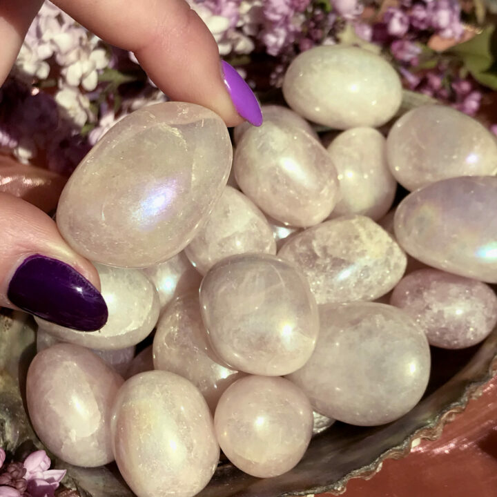 Tumbled Angel Aura Rose Quartz