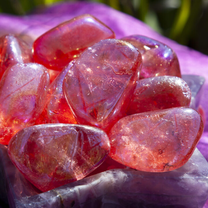 Cherry Aura Quartz: Medium Tumbled