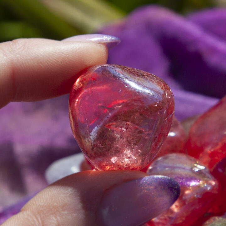 Cherry Aura Quartz: Small Tumbled