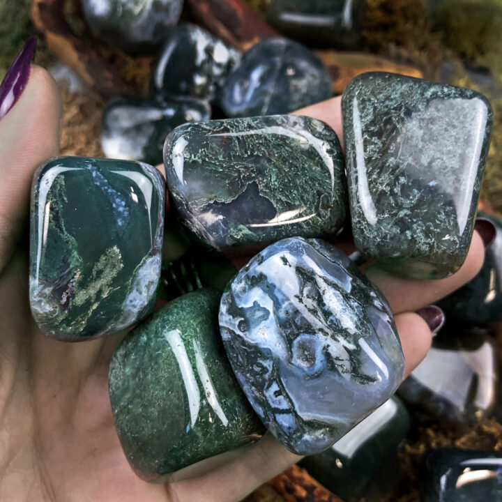 Tumbled Moss Agate