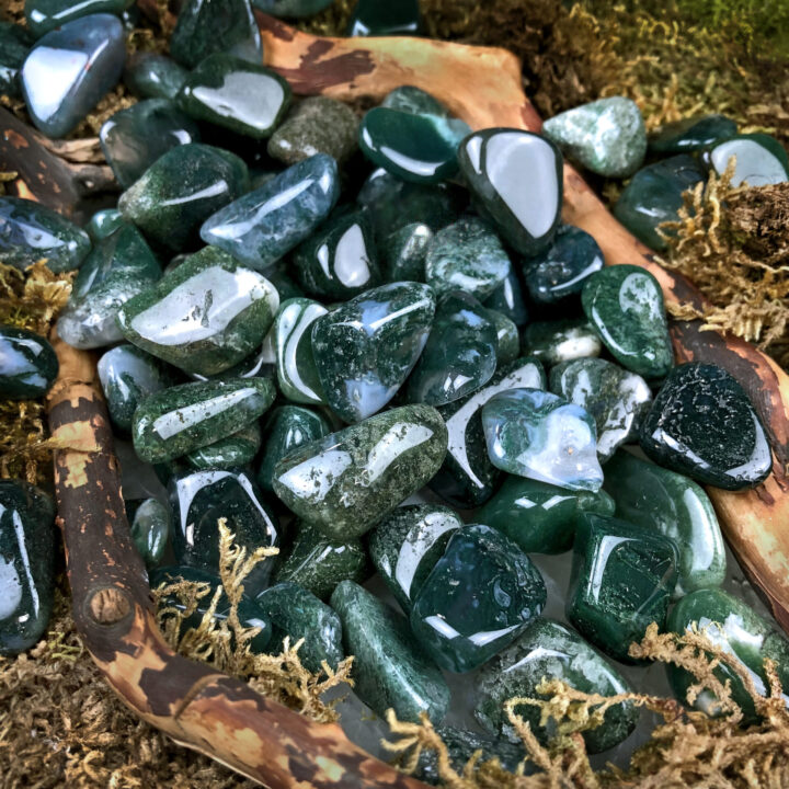 Tumbled Moss Agate