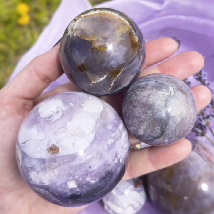 Calming and Soothing Purple Chalcedony Sphere