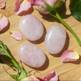 Rose Quartz Peace and Love Palm Stone