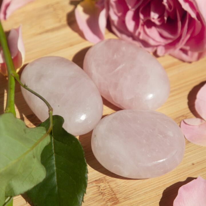 Rose Quartz Peace and Love Palm Stone