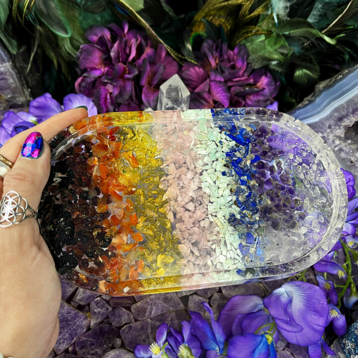 9 Chakra Gemstone Orgone Tray