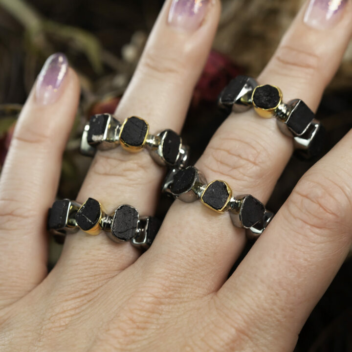 Black Tourmaline Pan Protection Ring