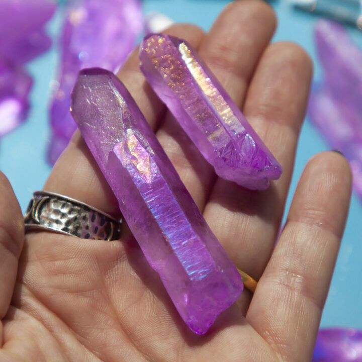 Divine Wisdom Purple Aura Quartz Point