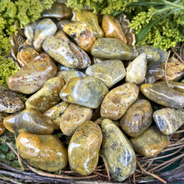 Medium Tumbled Yellow Moss Agate