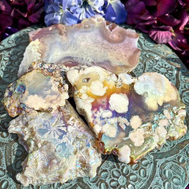 Total Ease Angel Aura Flower Agate Charging Plate