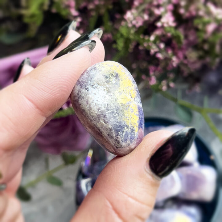 Tumbled Angel Aura Lepidolite