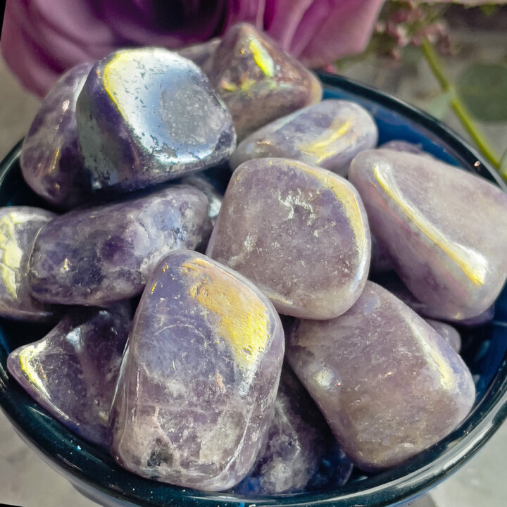 Tumbled Angel Aura Lepidolite