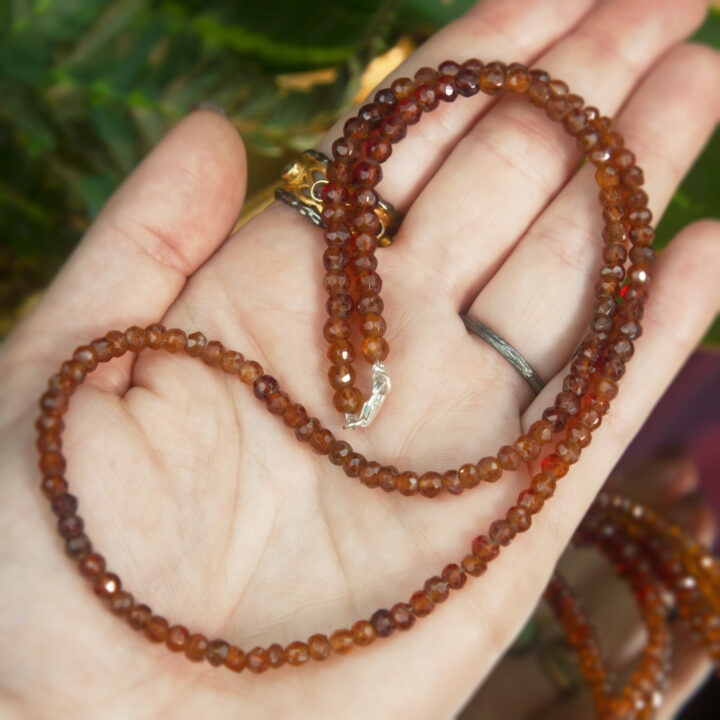 Fortune and Prosperity Faceted Hessonite Garnet Necklace