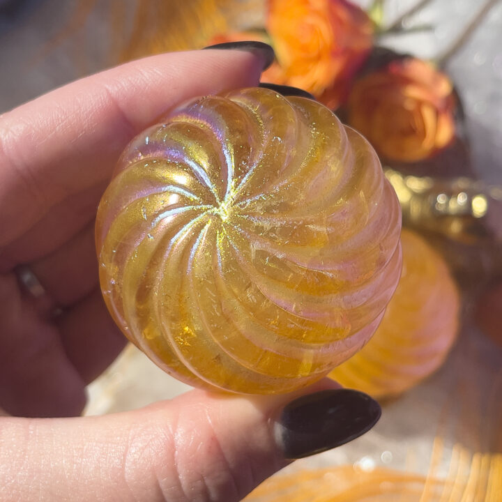 Sunset Aura Quartz Vortex Sphere