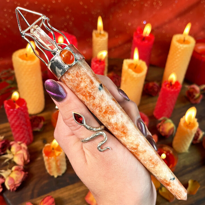 Sunstone and Carnelian Fire Wand