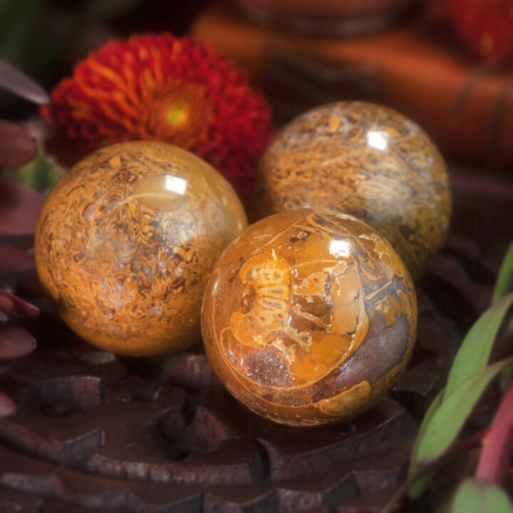 Ancient Wisdom Sanskrit Jasper Sphere