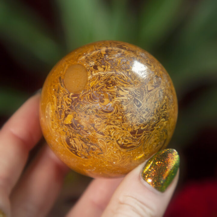 Ancient Wisdom Sanskrit Jasper Sphere