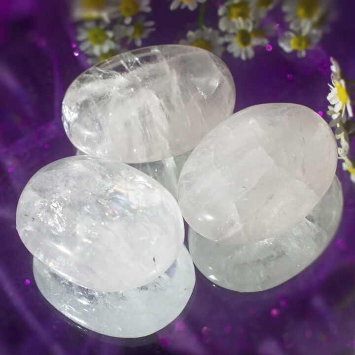 Magnify and Amplify Clear Quartz Palm Stone