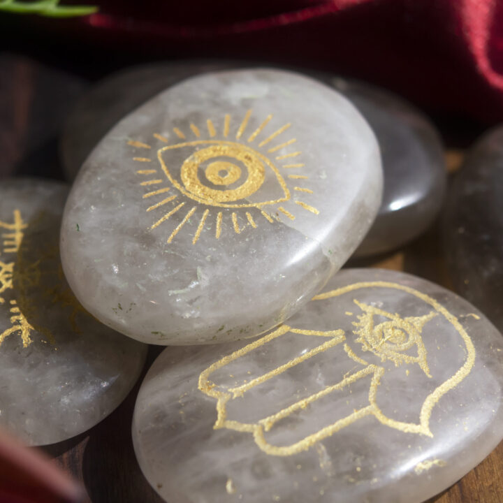 Smoky Quartz Protection Palm Stone Set