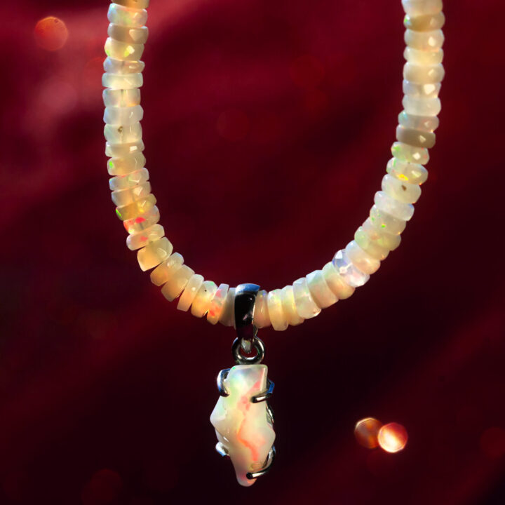 Ethiopian Fire Opal Courage and Passion Necklace