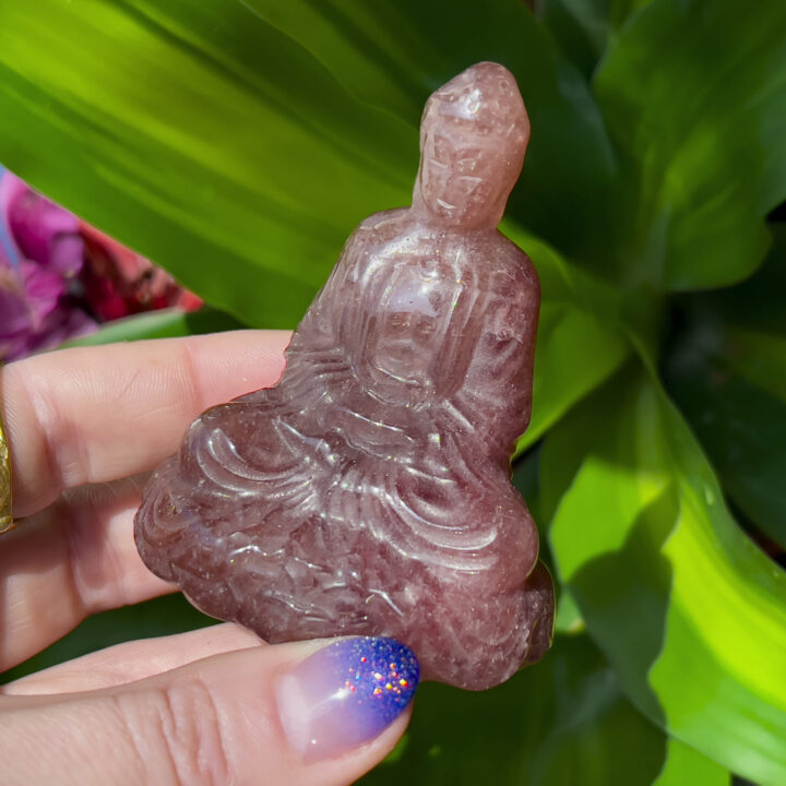 Strawberry Quartz Happy Buddha