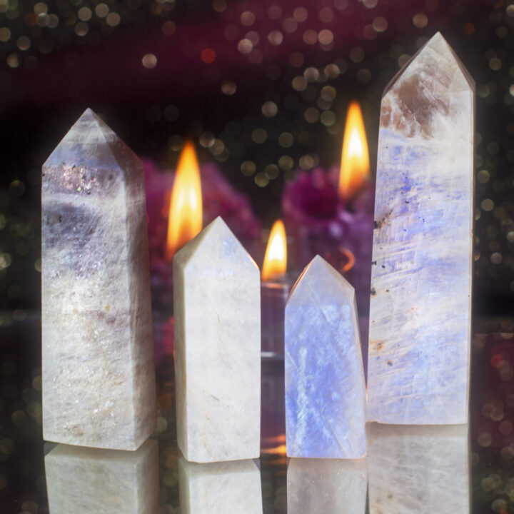 Blue Flash Moonstone Obelisk