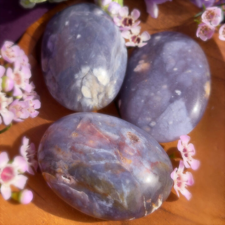 Purple Chalcedony Palm Stone