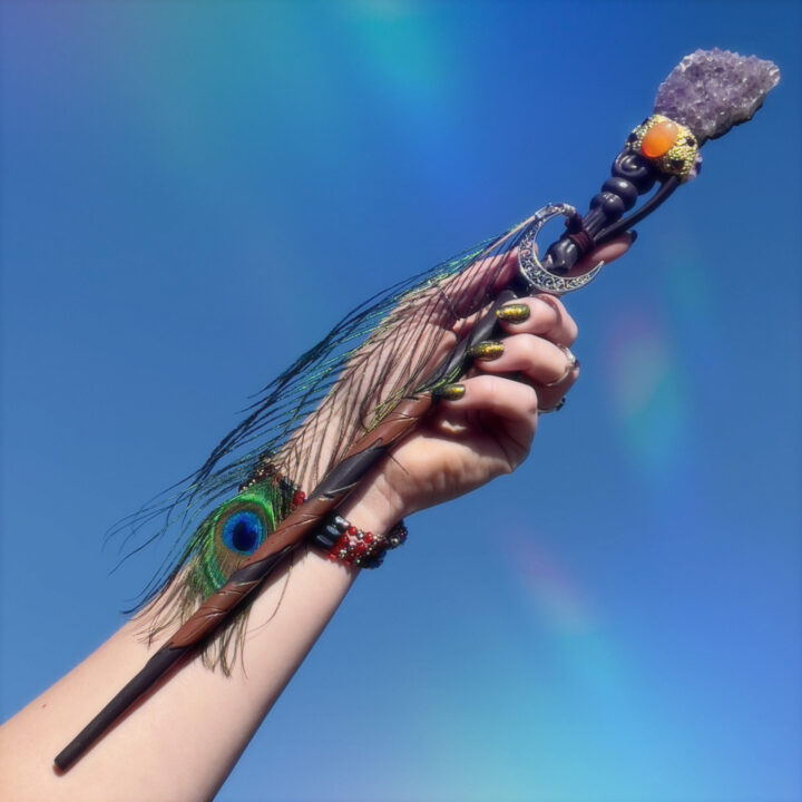 Amethyst Peacock Priestess Wand