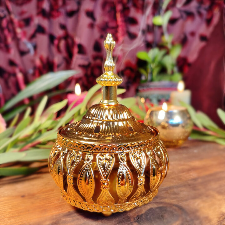 Golden Heart Incense Burner