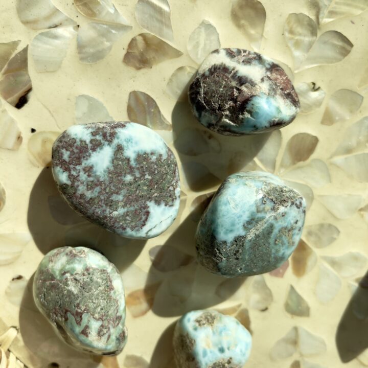 Grounded Truth Larimar with Red Hematite Meditation Stone