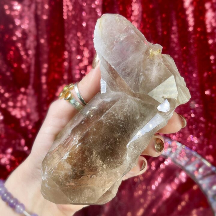 Natural Smoky Rutilated Quartz Cluster