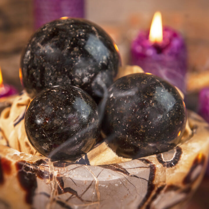 Nuummite Ancient Wisdom and Protection Sphere