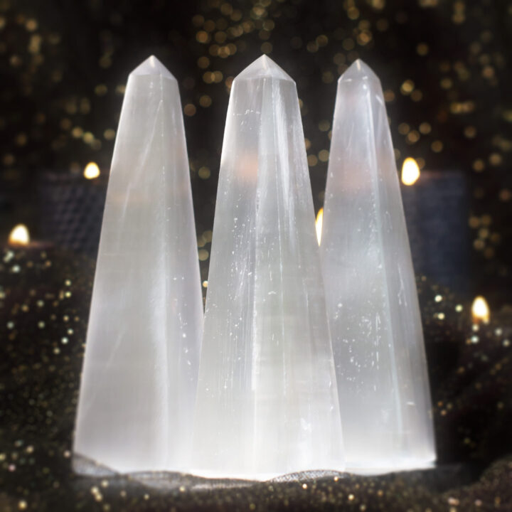 Selenite Full Moon Magic Obelisk