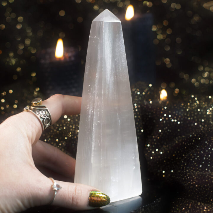 Selenite Full Moon Magic Obelisk