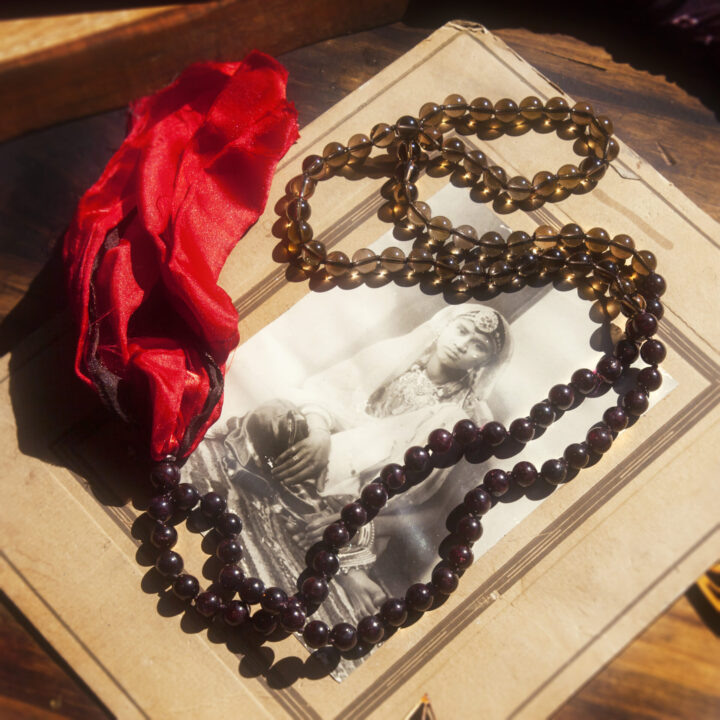 Smoky Quartz and Garnet Root Chakra Mala