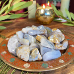 Tumbled Blue Chalcedony