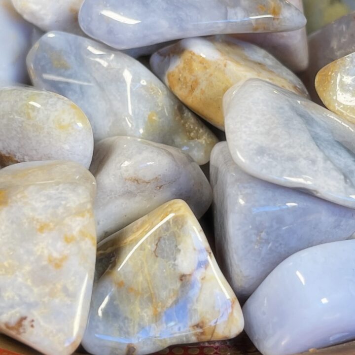 Tumbled Blue Chalcedony