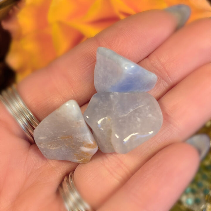 Tumbled Blue Chalcedony