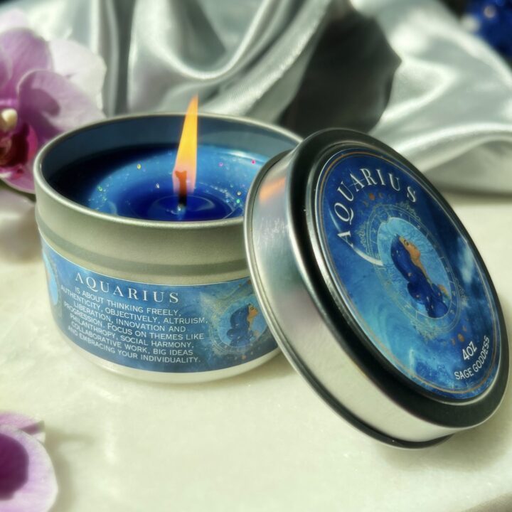 Aquarius Zodiac Magic Intention Candle