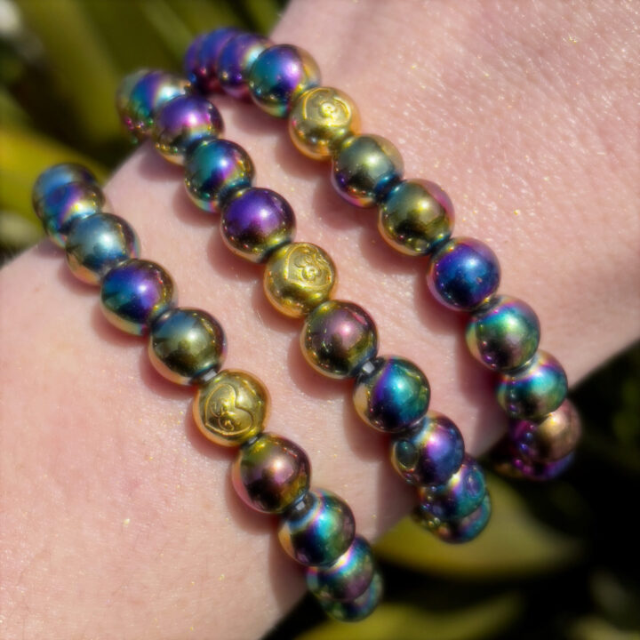 Be Strong Titanium Aura Quartz Bracelet