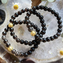 Black Cats Eye Earth Star Chakra Bracelet